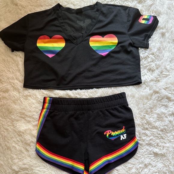 Spencer's Tops - Spencer’s  pride jersey top with shorts